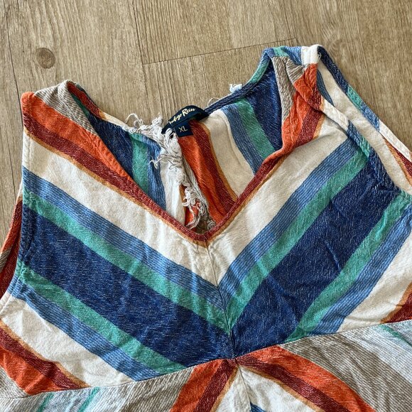 Womens Indigo Rein Multicolored Stripe Open Back Tank Top - XL - Picture 2 of 7